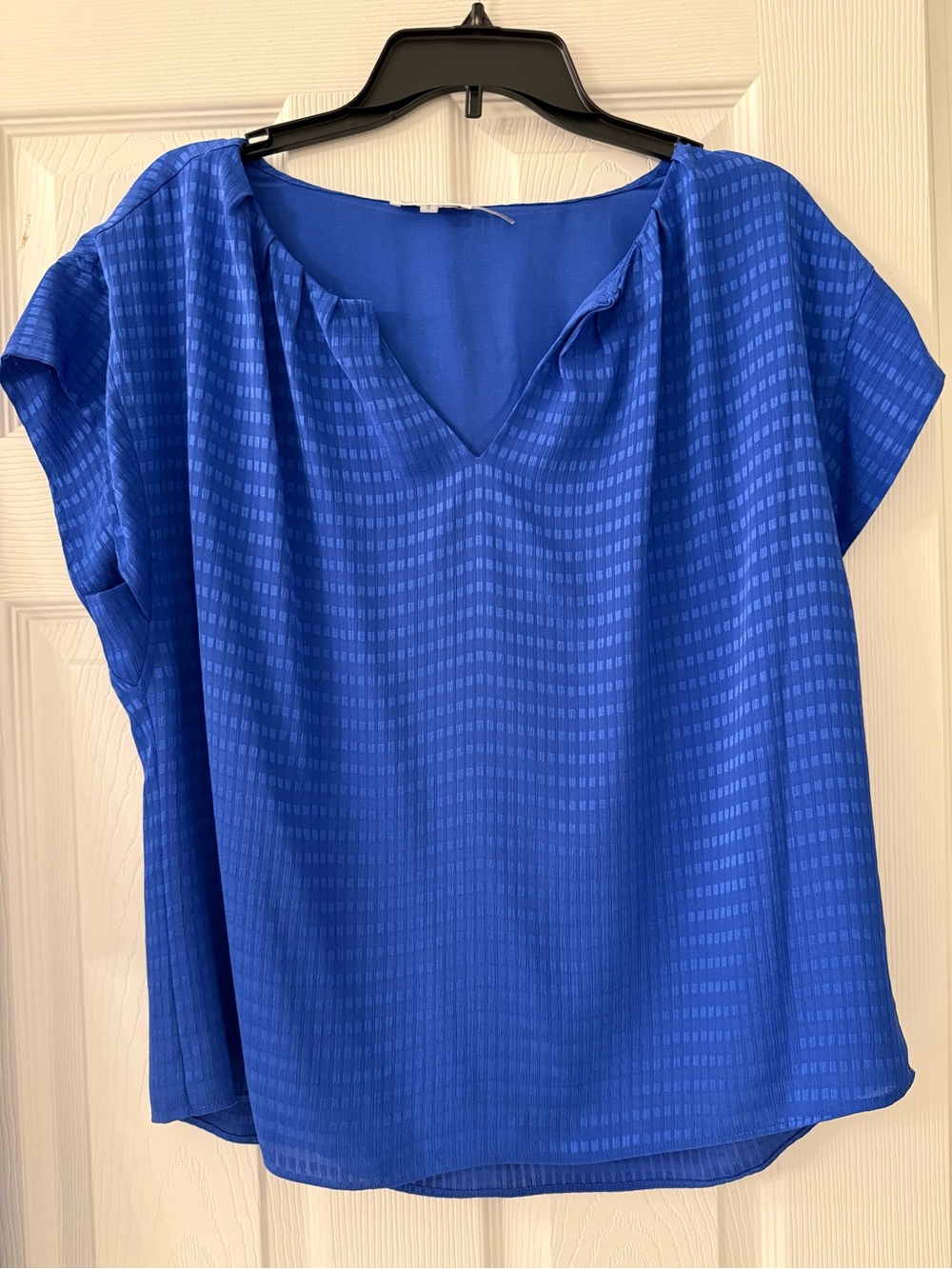 Calvin Klein Royal Blue Short-Sleeve V-Neck Blouse